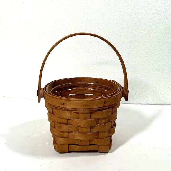 Vintage Longaberger 5" Measuring Basket w/Plastic Liner 1991 Handle Country Farm - Picture 4 of 7